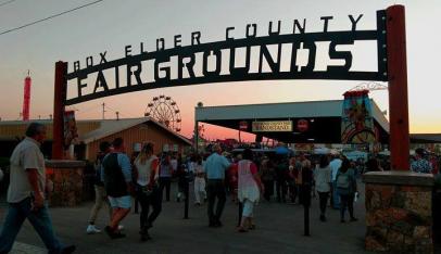 Box Elder County Fairgrounds with Sunset