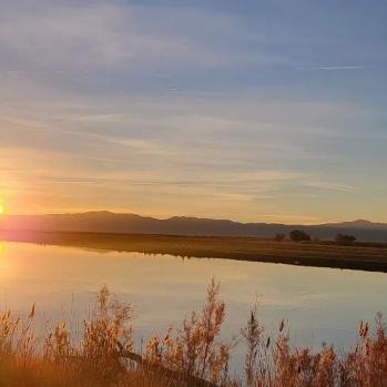 sunset at bear river bird refuge